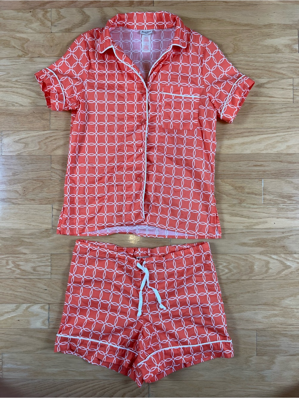 NWOT BedHead Pajamas Set in Orange Geometric Ring Print - 100% Cotton